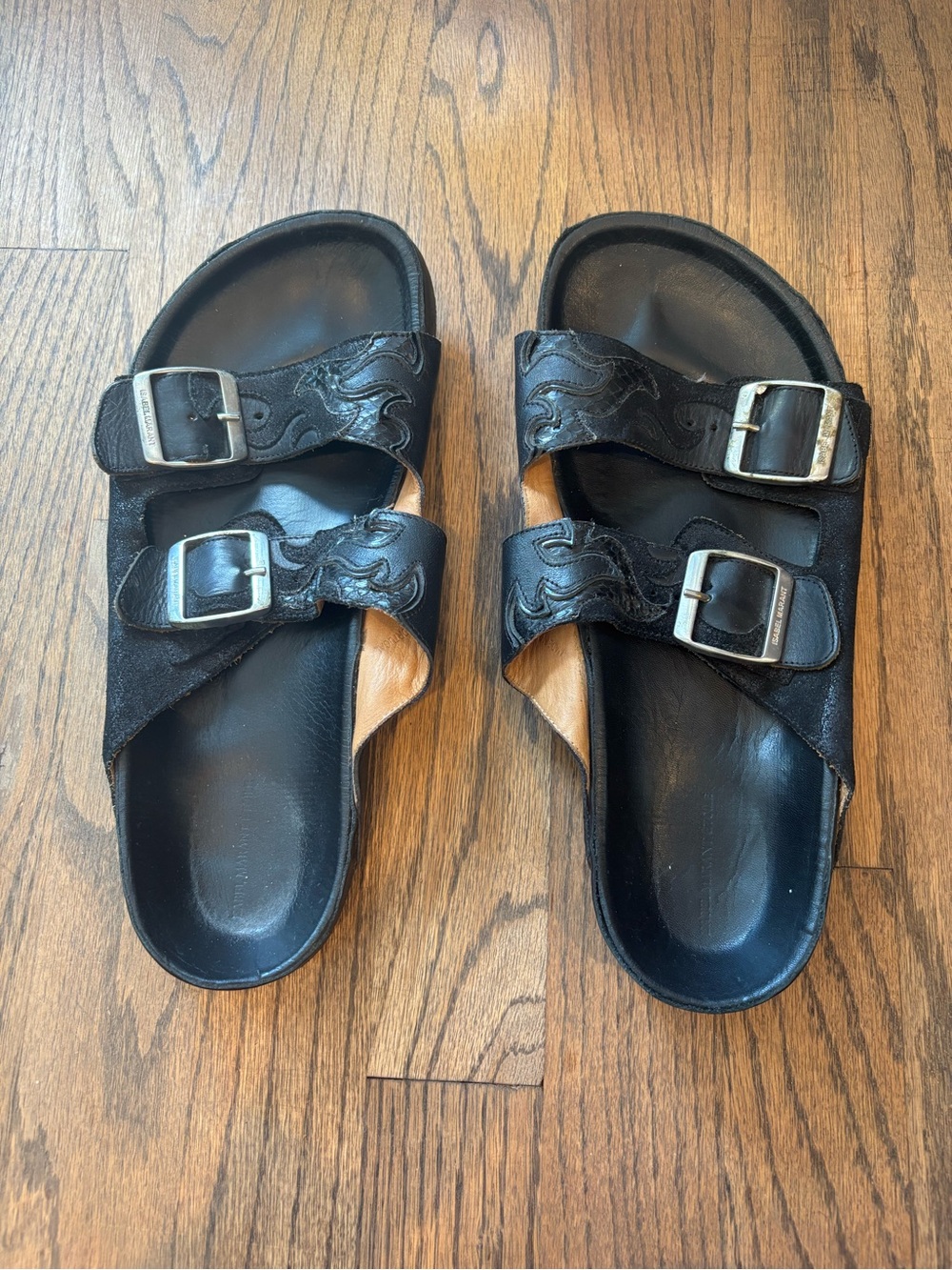 Isabel Marant Etoile Gail Embossed Leather Sandals In Black - Picture 2 of 7